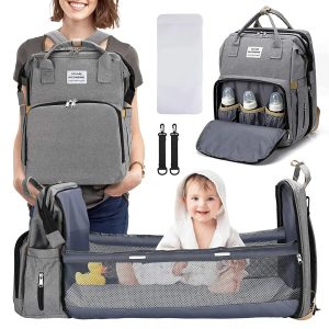 Plecak mama - torba organizer, przewijak, łóżeczko, łóżko turystyczne 5w1