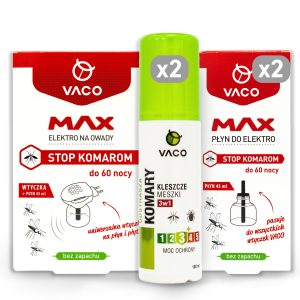 Zestaw Całonocna Ochrona Przed Komarami VACO MAX aż 5 produktów
