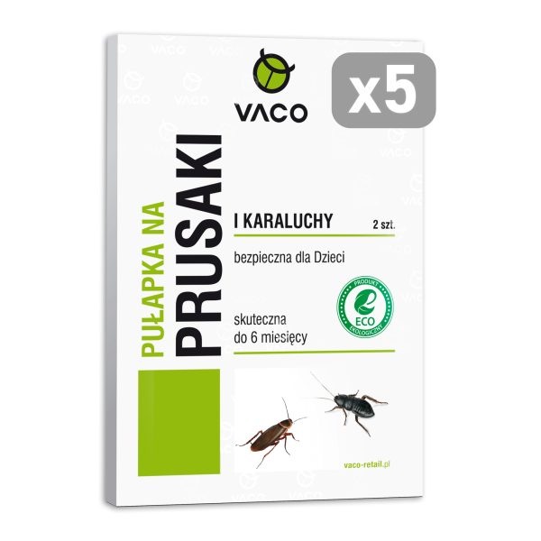 Zestaw 5x Pułapki na Prusaki i Karaluchy VACO - 10 sztuk pułapek