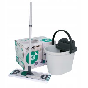 ECO EGO Mop płaski kij składany 130cm wiadro 13l z wyciskaczem ekologiczny