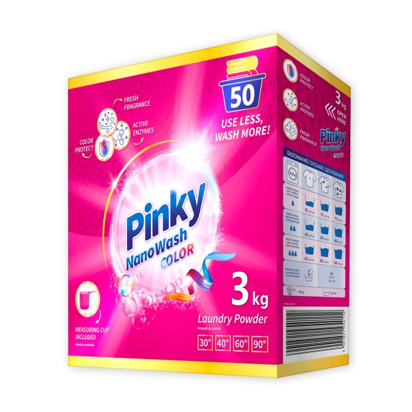 Proszek do prania koloru 50 prań 3kg NanoWash Color PINKY - obrazek 3