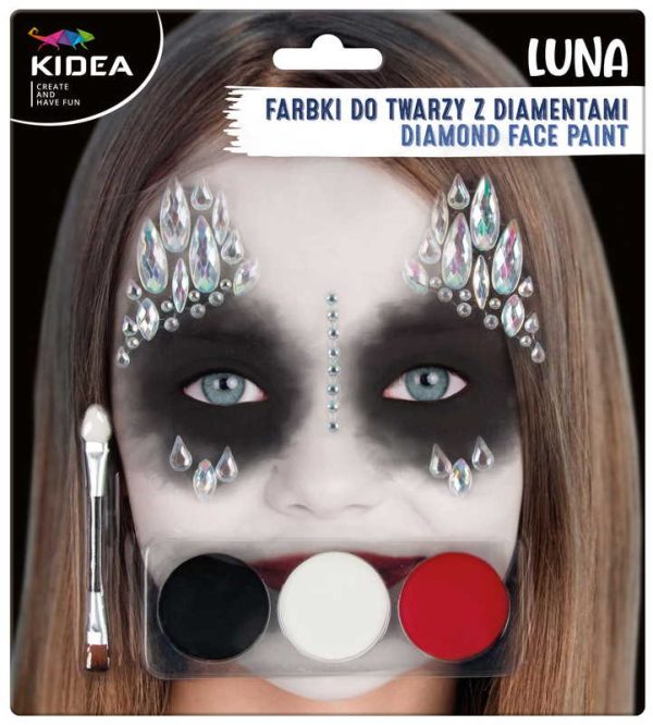 Farby do malowania twarzy, Zestaw Luna z diamentami, Kidea