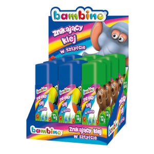 Klej sztyft 12g Mini ZOO znikający Bambino, St.Majewski