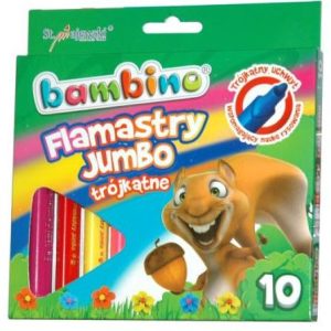 Flamastry 10-kol. Jumbo trójkątne std., St.Majewski