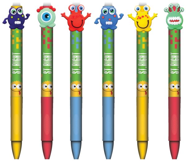 Długopis automatyczny wymazywalny z ergonomicznym uchwytem Night cute eyes St.Right, St.Majewski - obrazek 2