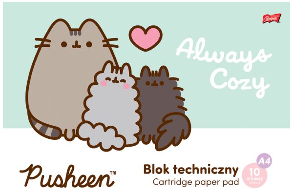 Blok techniczny A4 10k Pusheen mint, St.Majewski
