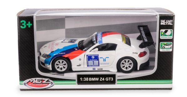 Samochód 1:38 BMW Z4 GT3 67315A biało-niebieski DTM, Daffi