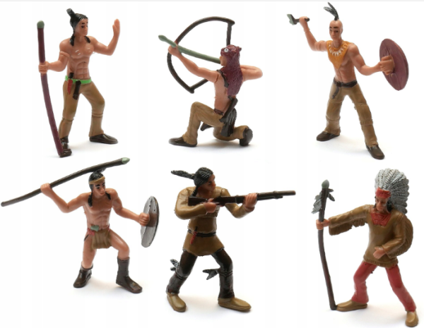Indianie - figurki 6szt. żołnierzyki dziki zachód 8cm