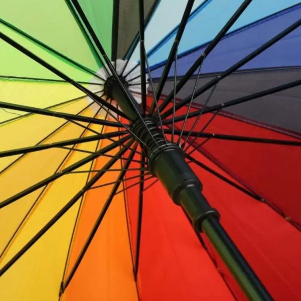 DUŻY PARASOL SKŁADANY PARASOLKA TĘCZOWA AUTOMATYCZNA XL KOLOROWA TĘCZA