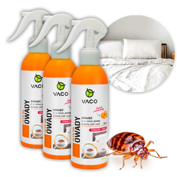 Zestaw 3x Preparat na Pluskwy Karaluchy Prusaki o zapachu soczystej pomarańczy 250ml