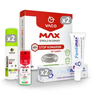 Zestaw Pełna Ochrona Przed Komarami i Ukąszeniami VACO MAX aż 7 produktów