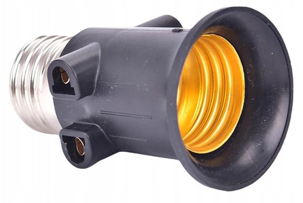 4x ROZGAŁĘŹNIK PRZEDŁUŻACZ ADAPTER OPRAWKA REMONTOWA ŻARÓWKI ZŁODZIEJKA E27 - obrazek 2